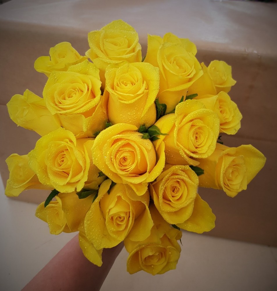 Compact Rose Bride Posy (Yellow)