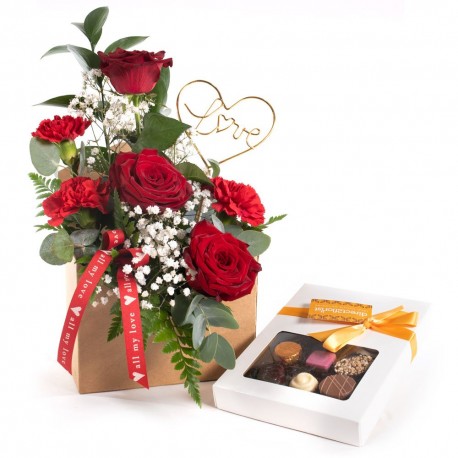Love Letter with Chocs - Same Day Flower Delivery in Birmingham by Buttercups & Daisies