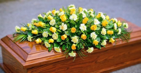 Rose & Carnation Coffin Spray (Yellow)
