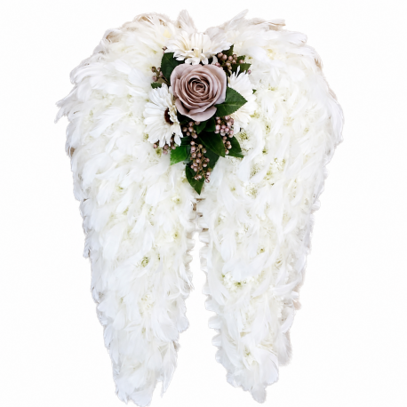 White Feather Angel Wings Tribute - Same Day Flower Delivery in Birmingham by Buttercups & Daisies