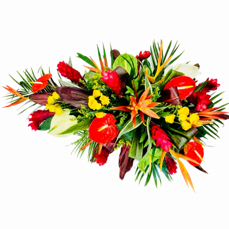 Tropical Anthurium Casket Spray - Same Day Flower Delivery in Birmingham by Buttercups & Daisies