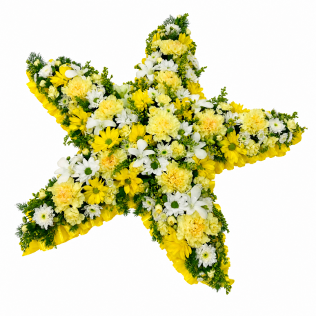 Yellow & White Floral Star Tribute - Same Day Flower Delivery in Birmingham by Buttercups & Daisies