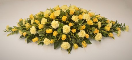 Rose & Carnation Coffin Spray (Yellow)