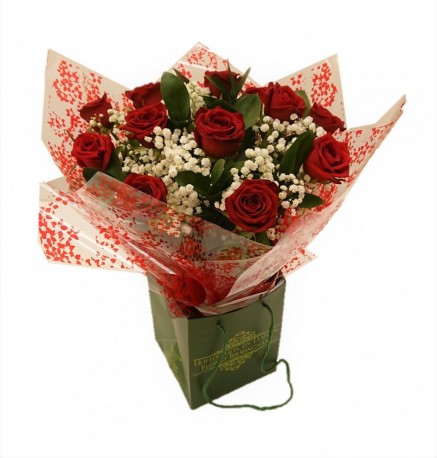 Heavenly Red Rose Hand-tied