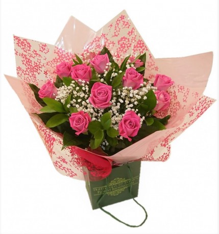 Heavenly Pink Rose Hand-tied