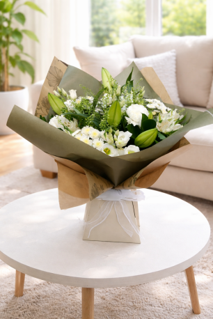 Pure Serenity Hand-Tied Bouquet - Same Day Flower Delivery in Birmingham by Buttercups & Daisies