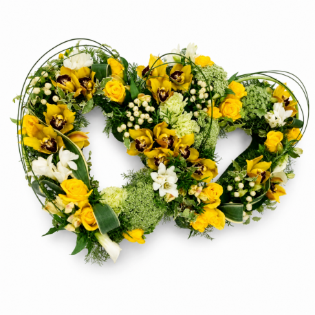 Double Open Heart Tribute - Same Day Flower Delivery in Birmingham by Buttercups & Daisies