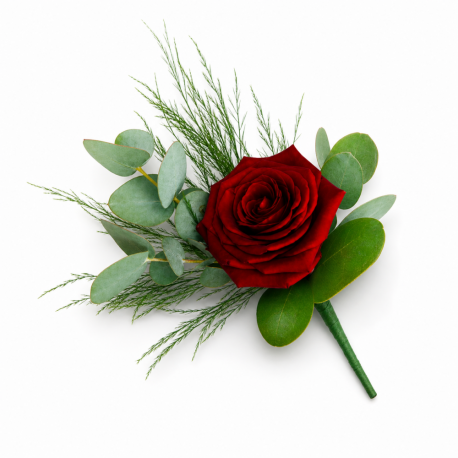 Classic Red Rose Buttonhole - Same Day Flower Delivery in Birmingham by Buttercups & Daisies